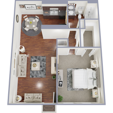 1 bed/1 bath VE-2038 floor plan